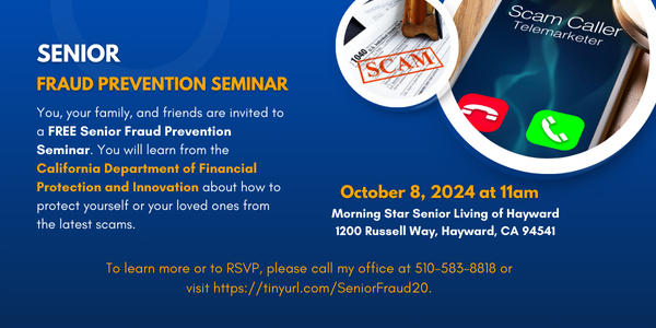 AD20 Senior Fraud Prevention Seminar Graphic