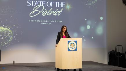 Asm. Ortega on the podium stage