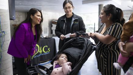 Photo of Ortega and parent