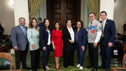 Asm. Ortega and guests group photo for HR23 Cesar Chavez Day in session